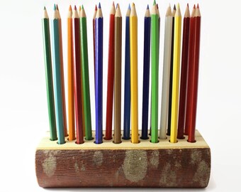 Wooden pencil holder | Pen holder | Wooden desk decor | Wood decor | Wooden office organizer | Pencil storage | Desk storage