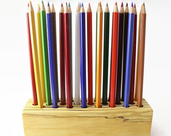 Wooden pencil holder | Pen holder | Wooden desk decor | Wood decor | Wooden office organizer | Pencil storage | Desk storage