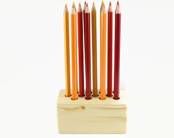 Wooden pencil holder | Pen holder | Wooden desk decor | Wood decor | Wooden office organizer | Pencil storage | Desk storage