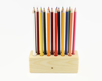 Wooden pencil holder | Pen holder | Wooden desk decor | Wood decor | Wooden office organizer | Pencil storage | Desk storage