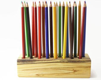 Wooden pencil holder | Pen holder | Wooden desk decor | Wood decor | Wooden office organizer | Pencil storage | Desk storage