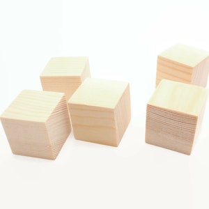 Set of 40,50,60 1,2 inch / 3cm  pine wooden blocks | Unfinished blocks | Wooden cubes