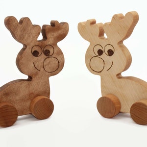 Wooden reindeer toys | Toys on wheels | Christmas wooden toy | Christmas gift for a kid | Christmas gift for a toddler