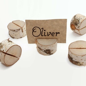 Set von 10 Platzkartenhaltern | Platzkartenhalter aus Holz | Rustikale Dekorationen | Namenskartenhalter | Zweigkartenhalter | Waldhochzeiten