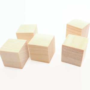 Conjunto de 10 bloques de madera de pino / 1 1/2 pulgadas / 4 cm / bloques de madera sin terminar / Bloques naturales / Bloques cuadrados / DIY / Fabricación / Cubos de madera