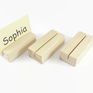 Set of 100 wooden card holders | Table number holder | Wood wedding decor | Name tag holder | Wedding decor | Natural card holders
