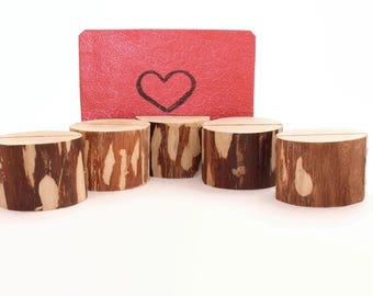 Set of 10 Wooden Table Card Holders | Rustic Wedding Decor | Natural Place Card Stands | Wooden Table Accessories