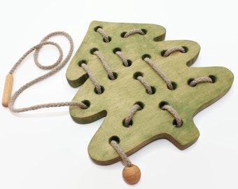 Wooden lacing toy Christmas tree | Wooden toys | Lacing toys | Christmas gift for a kid | Christmas gift for a child | Educational toy