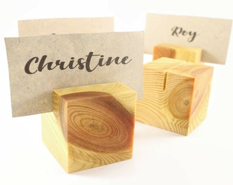Set von 10 Holzkartenhaltern | Tischnummernhalter | Hochzeitskarteninhaber | Namensschild-Halter | Hochzeitsdekor | Karteninhaber