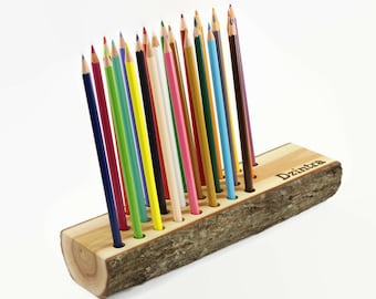 Wooden pencil holder | Office organizer | Pen holder | Wooden table decor | Desk accessories | Desk organizer