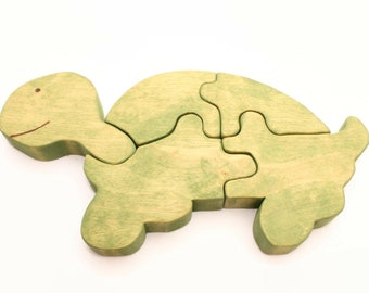 Wooden turtle puzzle | Large pieces | 12 months + |Wood toy | Animal puzzle | Childrens toy | Wooden puzzle | Wooden toys | Scroll saw