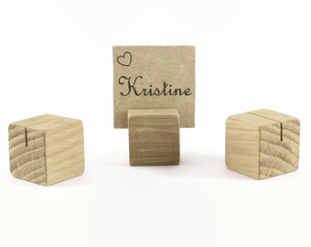 Set of 40 50 60 oak wooden card holders | Oak Table number holders | Small card holders | Name tag holder | Table card holders