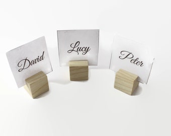 Set of 10 20 30 40 wooden card holders | Table number holder | Small card holders | Name tag holder | Wedding decor | Table card holders