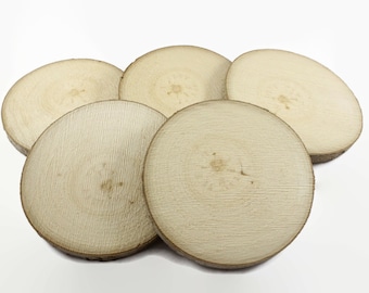Podkładki z naturalnego drewna | 4 - 4,7 cala | 10-12 cm | Drewniane plastry |