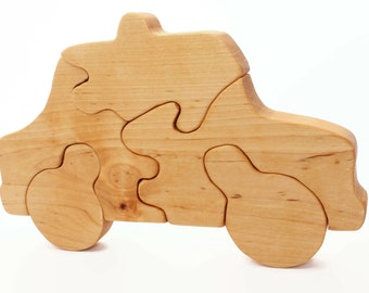 Holzauto Puzzle | 9,3 x 5,7 in | Polizeiauto | Holzspielzeug | Kinderspielzeug | Holzpuzzle | Holzspielzeug | Scrollsäge