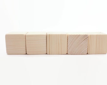 Set of 10 wooden blocks | 2 &quot; | 5 cm | 2 inch blocks