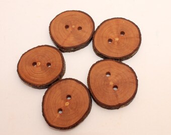 Set of 5 apple wooden buttons | 1 - 1.4 " | Wood buttons | Eco friendly buttons | Buttons made of slices