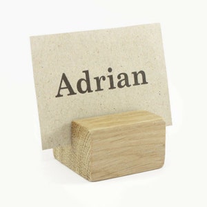 Set di 10 porta carte in legno / Portatavola / Decori tavolo in rovere / Porta carte da tavolo da sposa / Decori nuziali / Decori per matrimoni in legno
