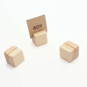 Juego de 10 20 30 40 porta tarjetas de madera / Portaecuesteros de mesa / Porta tarjetas pequeñas / Portaetiquetas / Nombre / Decoración de bodas / Porta tarjetas de mesa