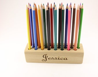 Personalized Wooden Pencil Holder Pen Holder Personalized Etsy