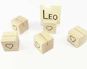 Set of 10 table card holders with heart | Wedding card holders | Mini card holders | Small card holders | Photo holders