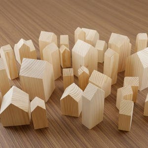 Häuser aus Holz. Verschiedene Größen. holz bastelbedarf. unfertige häuser zum bemalen. Häuser für Tischdekoration