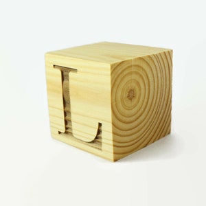 Personalized Wood Blocks. 2 Inch Cubes. Wooden Letter Blocks. Rustic ...