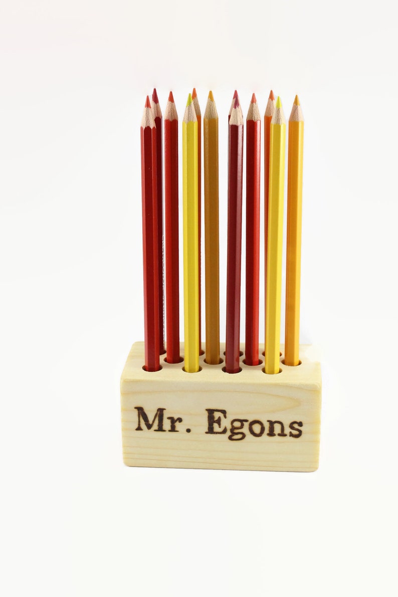 Personalized Wooden Pencil Holder Pen Holder Personalized Etsy