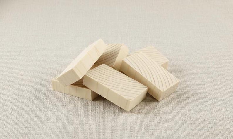 Bulk Pack of Unfinished Wooden Rectangles – 4 x 2.5 cm (1.6" x 1") – Ideal for Crafting, DIY Projects, and Custom Decorations image 1