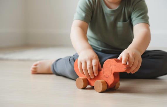 Juguete De Madera Para Empujar Y Jalar, Juguete Educativo Para Niños Pequeños, Juguete De Paseo Para Perros Con Cuerda Para Caminar, Juguete De Madera Hecho A Mano Para Niños Y Niñas