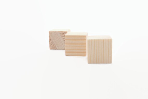 10 Wood Cubes 15mm Wooden Craft Blocks Unfinished Natural 