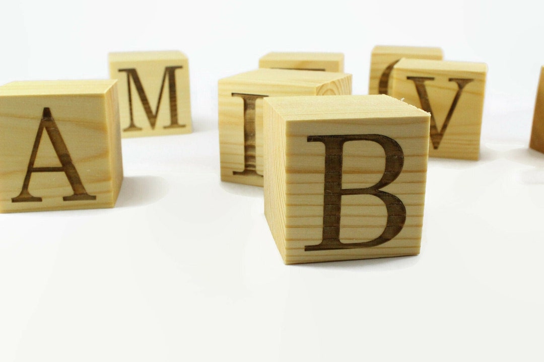 Personalized Wood Blocks. 2 Inch Cubes. Wooden Letter Blocks. Rustic ...