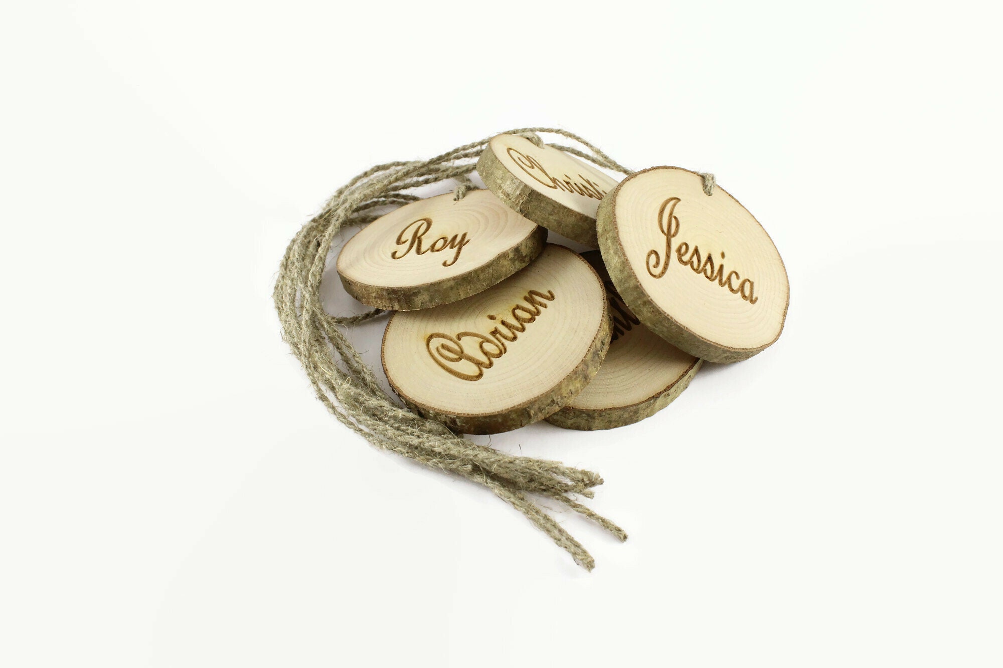 Set of 10 Personalized Wooden Name Tags 23 Wooden Etsy