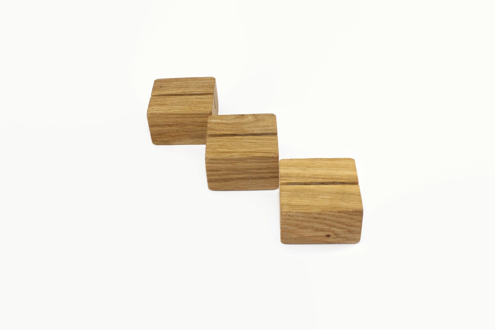 Set of 10 Wooden Card Holders Table Number Holder Oak Etsy