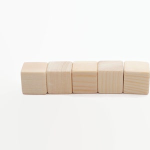 Set of 30, 40, 50 1 Inch Pine Wooden Blocks |1