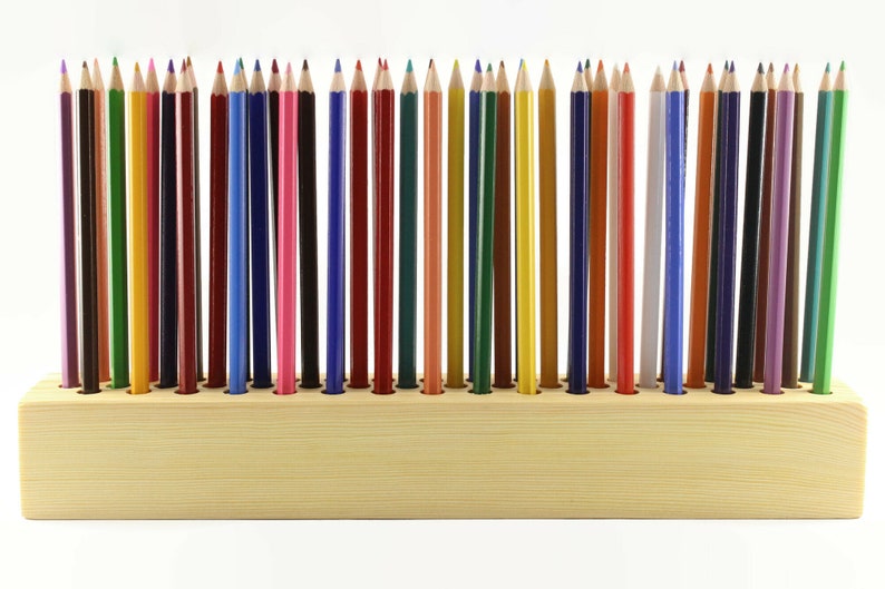 Large Wooden Pencil Holder Big Pencil Holder Desk Decor Etsy