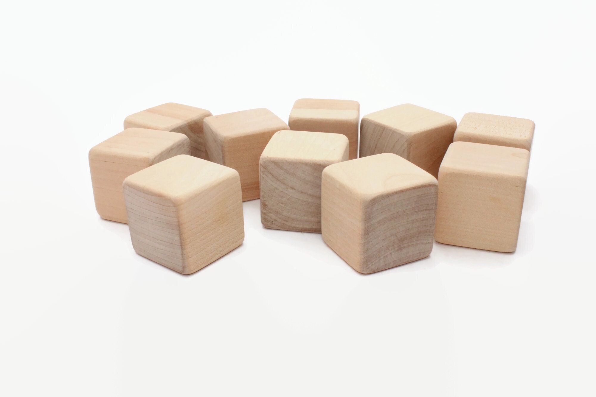 Wood Block Rounded Set of 50 Birch Wooden Blocks | 1.6