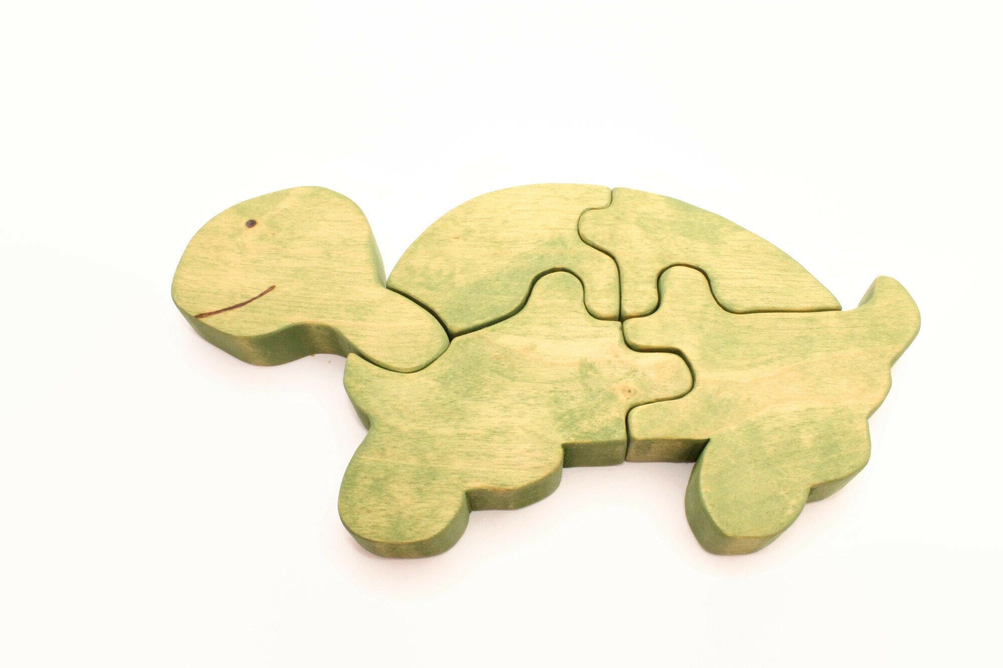 Wooden turtle puzzle Large pieces 12 months Wood toy Etsy