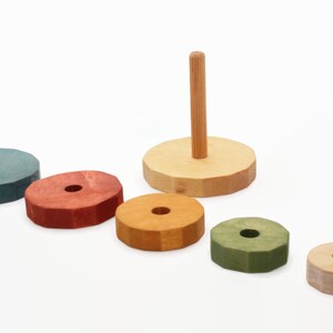 Wooden Pyramid | Round Stacking Toy | Colourful | Coloured | Learning ...