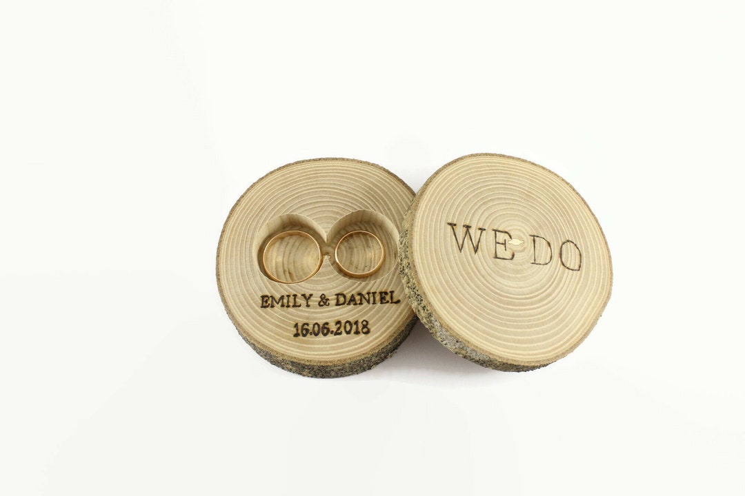 Personalized Wooden Ring Box Rustic Ring Holder Rustic Wedding Decor