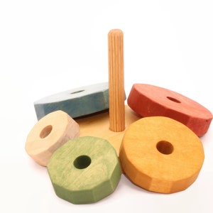 Wooden Pyramid | Round Stacking Toy | Colourful | Coloured | Learning ...