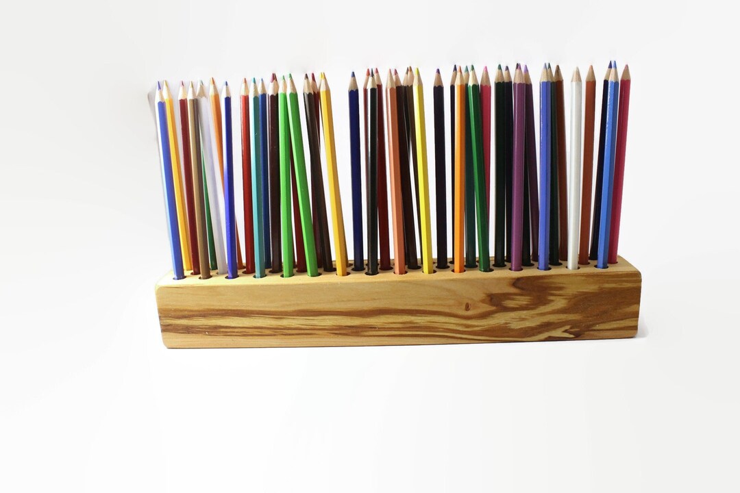 Large Wooden Pencil Holder Big Pencil Holder Desk Decor Etsy