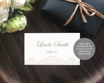 Escort card template,Escort card PDF,Taupe escort card,Place card pdf,Favor tag PDF,Seating tag,Seating pdf,DIY seating tag, WSP105