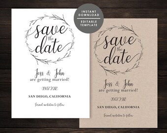 rustic save the date