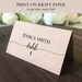 Place Card Template Printable Escort Card Printable Name - Etsy