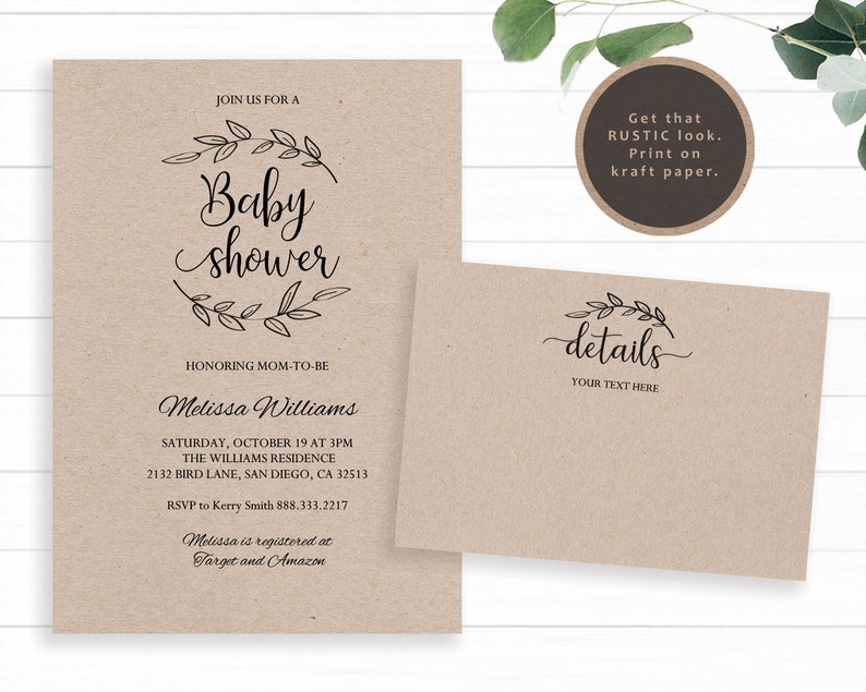 Rustic Baby Shower Invitation Baby Shower Invitation Etsy