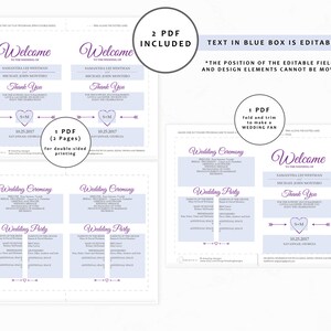 Purple Wedding Program Template, Printable Wedding Programs Instant ...