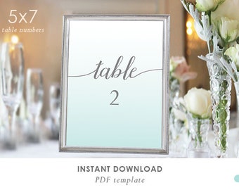 Blue Table numbers,Wedding Table Number,Printable table numbers,Beach table number,Blue watercolor,Blue and gray wedding,Instant Download