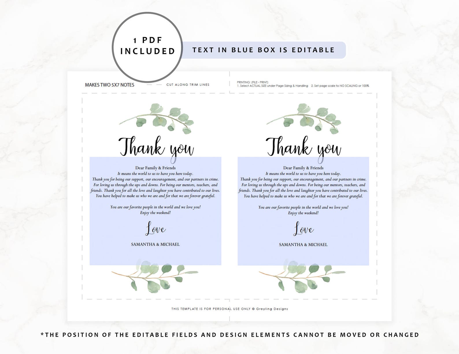 Printable Welcome Letter Wedding Welcome Bag Note | Etsy