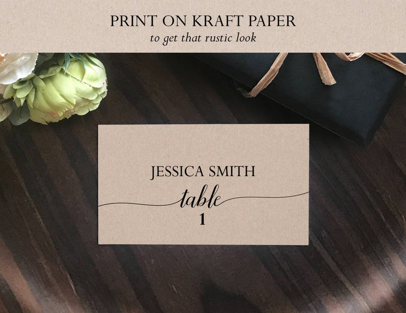 Printable Place Card Template Wedding Place Card Guest Name Etsy